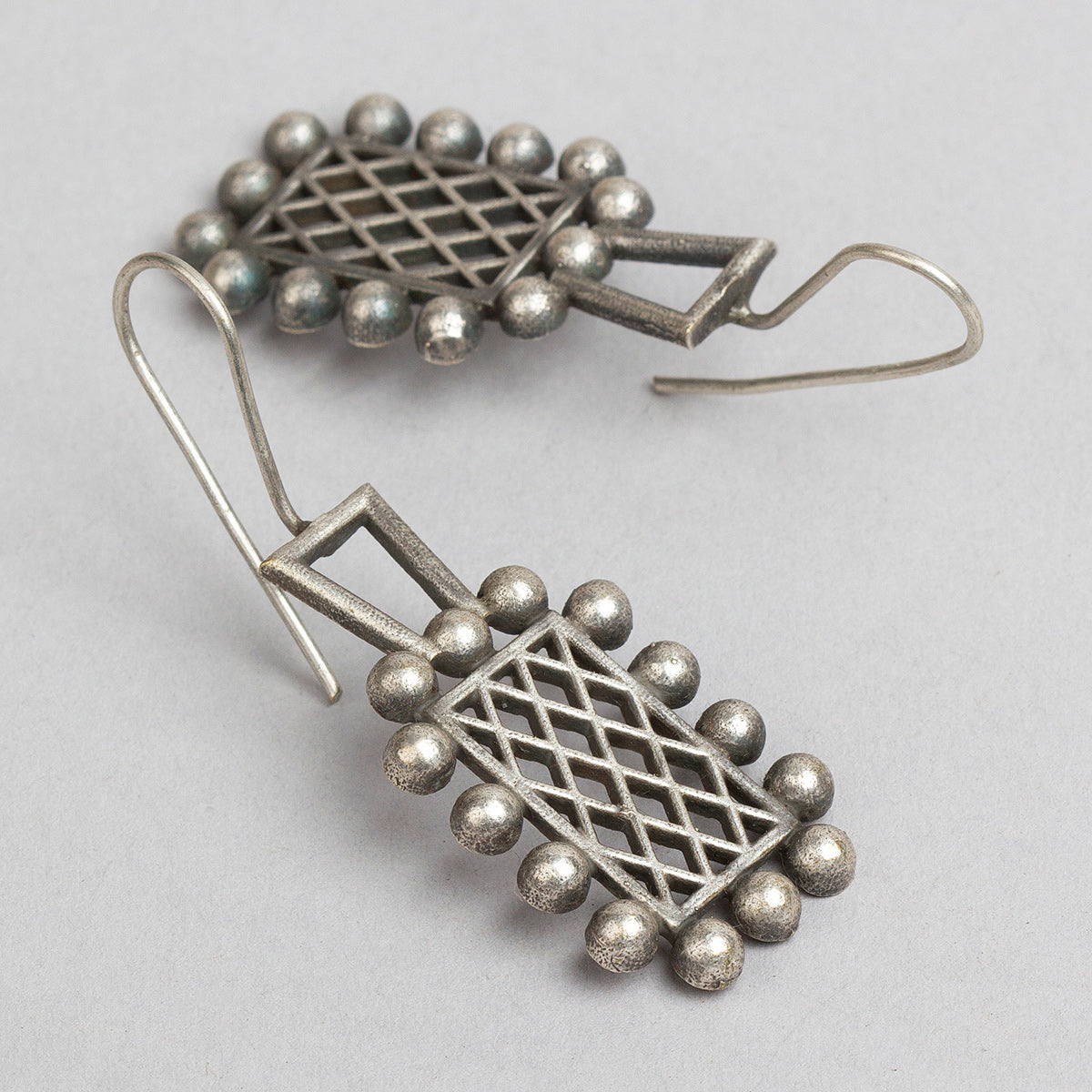 bindhani silver toned oxidised earrings for women girls