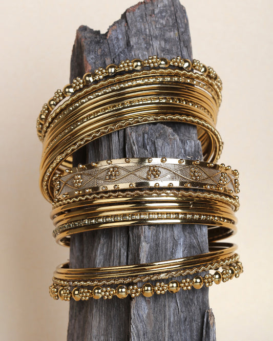Bindhani mehandi plated metal bangle set