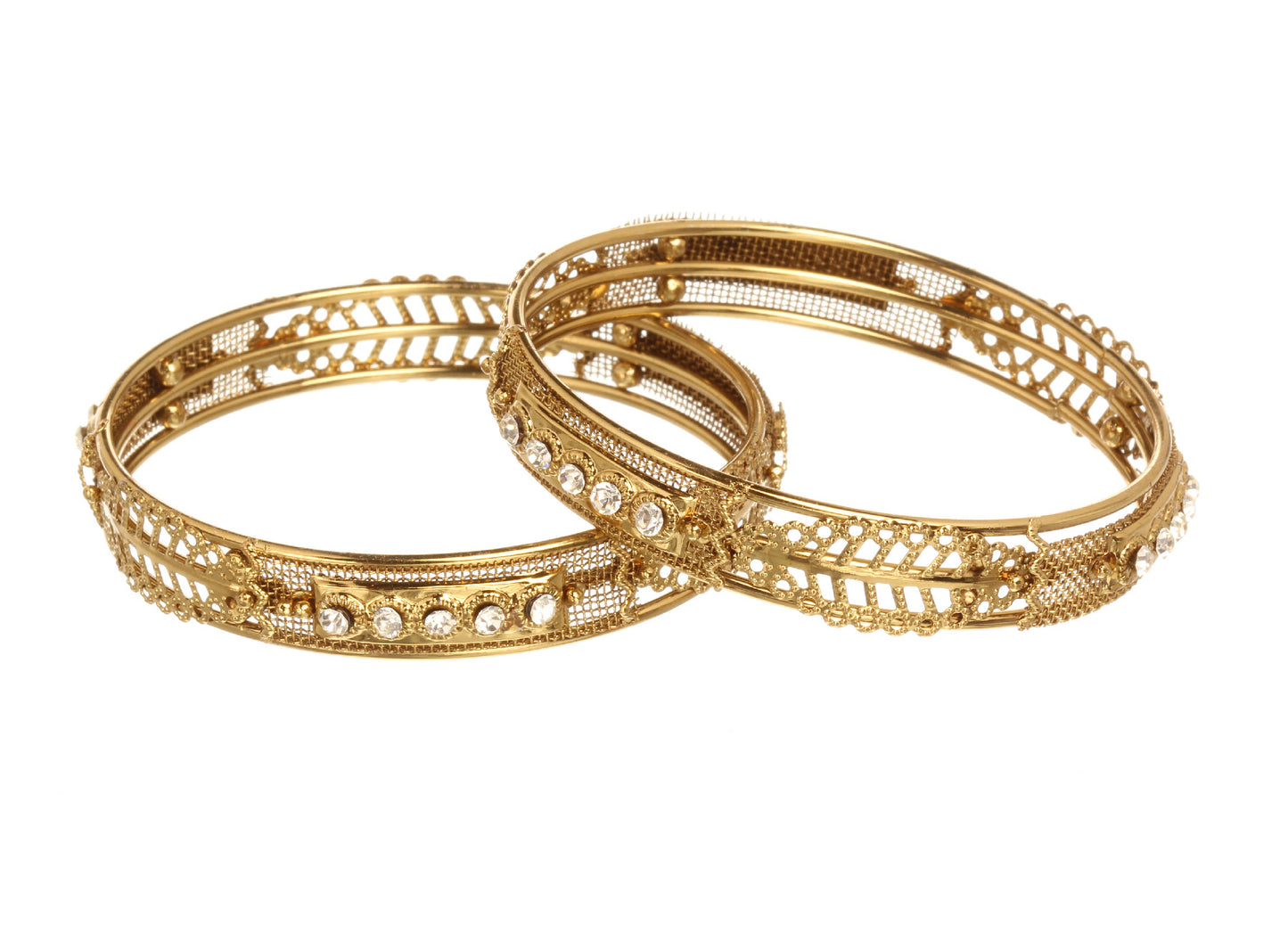 bindhani golden metal bangles 2 set