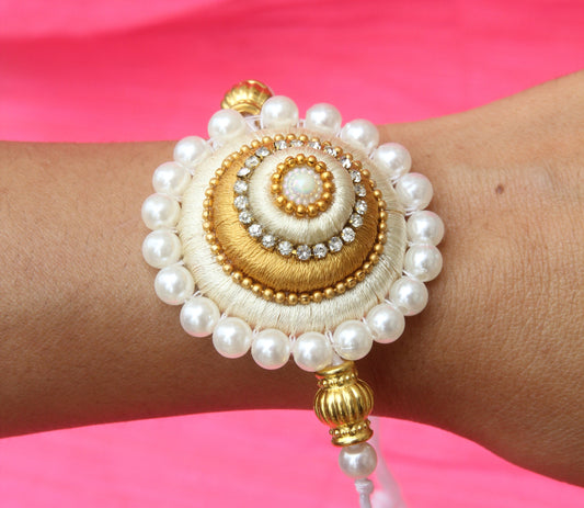 Bindhani white pearl big size rakhee