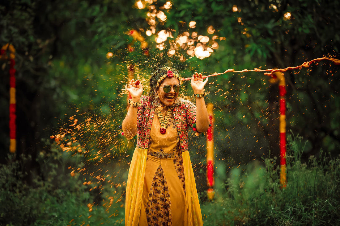 Indian-Women-Wear-Yellow-flower-sheeshpool-necklace-bangles-earrings-in--haldi-function-spora-weddings