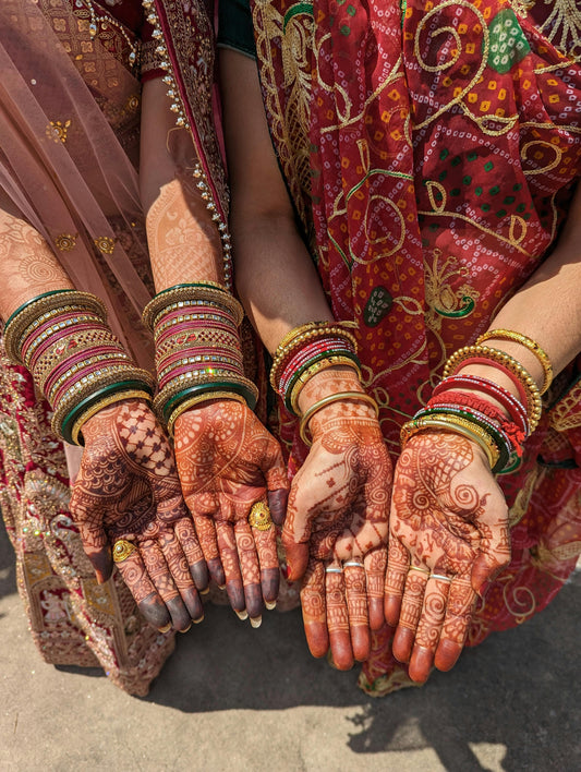 Teej mehandi and green Bangles