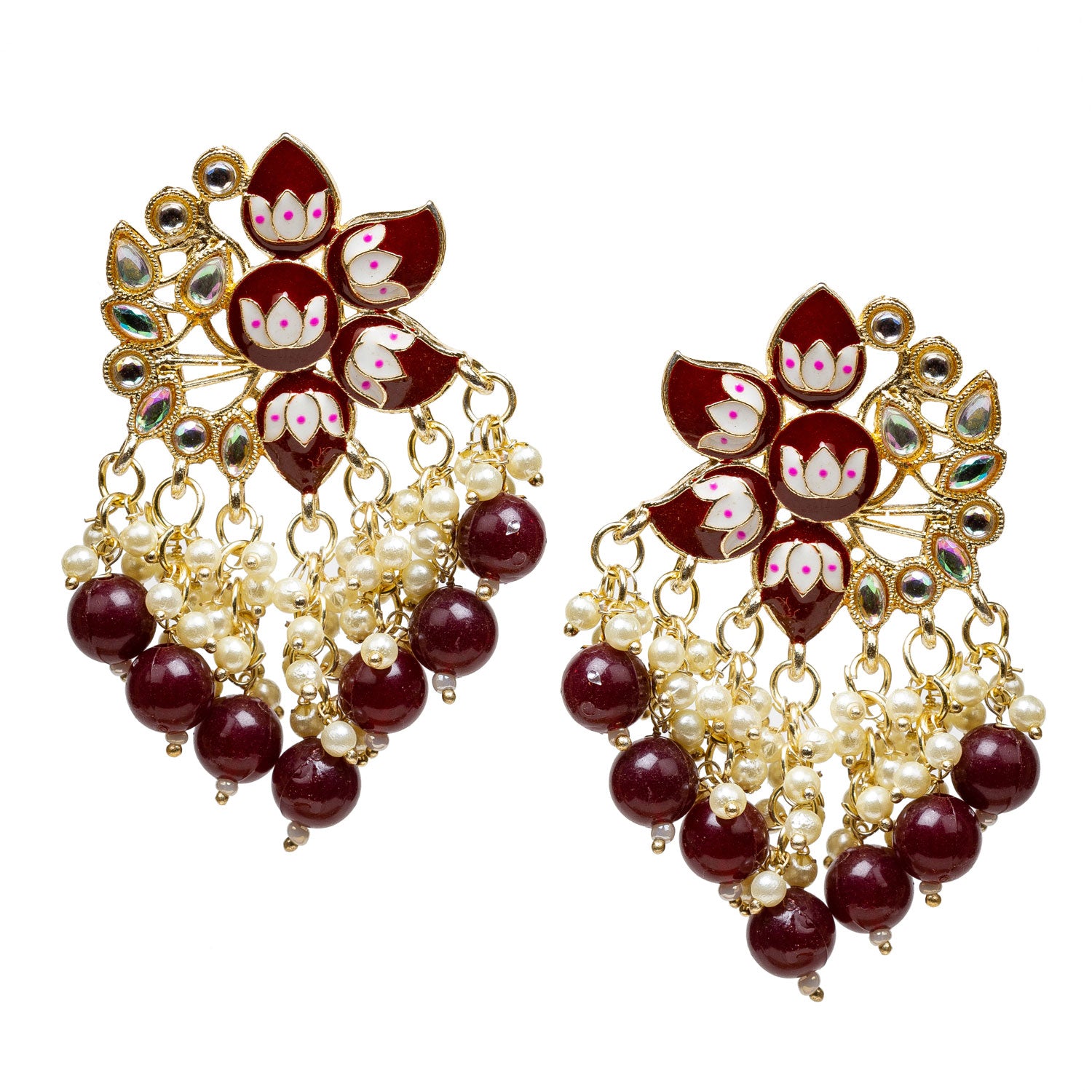 Bindhani-Gold-Plated-Traditional-Bollywood-Style-Brown-Meenakari-Pearl-Drop-Indian-Earrings-women