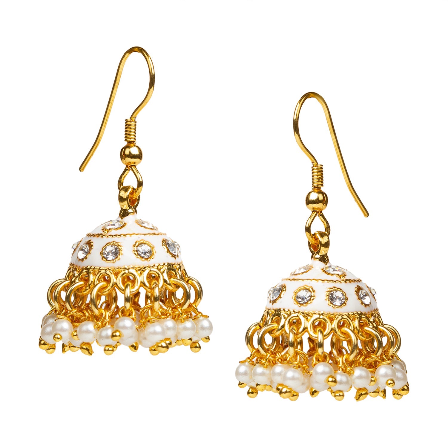 bindhani white small jhumki for women