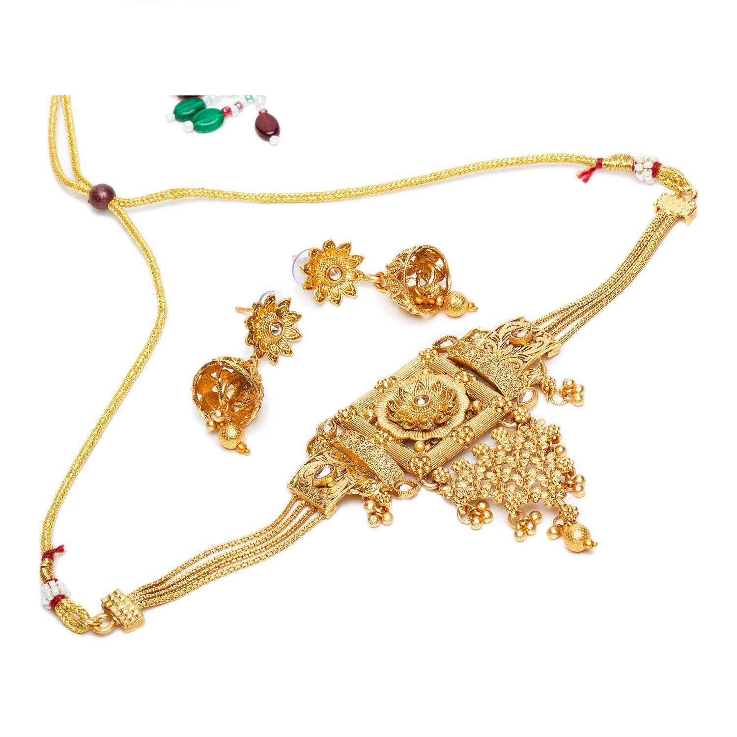 bindhani's indian craftman made gold-plated choker set for women