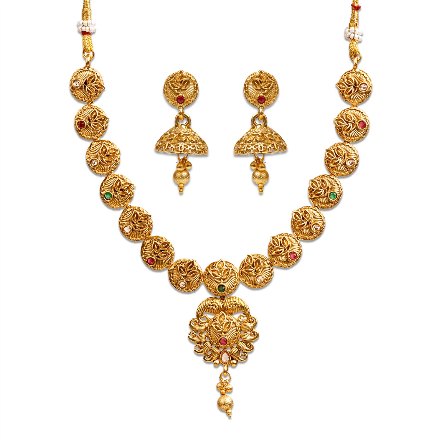 bindhani's artist hand-crafted gold-plated necklace set for women