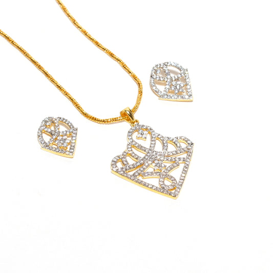 Bindhani-American-Diamond-Pendant-Chain-&-Stud
