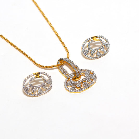Bindhani-American-Diamond-Pendant-Studs-&-Chain