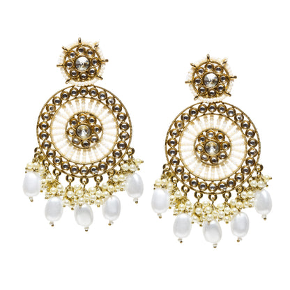 Bindhani-Antique-Mehandi-Gold-Plated-Kundan-Stones-Silver-White-Sea-Green-Pearl-drops-Earrings-For-Women-and-Girls