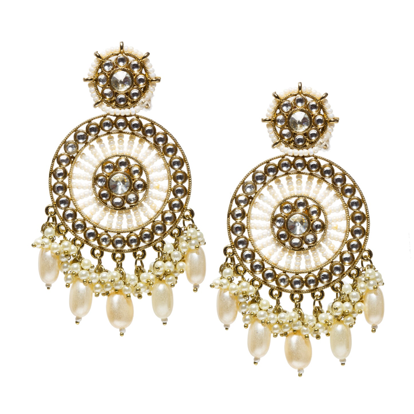 Bindhani-Antique-Mehandi-Gold-Plated-Kundan-Stones-White-Gold-Pearl-drops-Earrings-For-Women-and-Girls