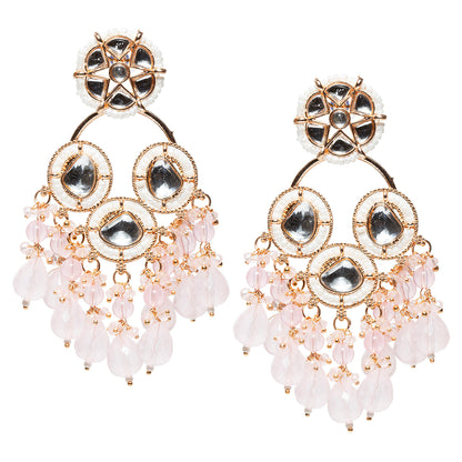 Bindhani-Baby-Pink-Color-Drop-Long-Kundan-Earrings-For-Women-and-Girls