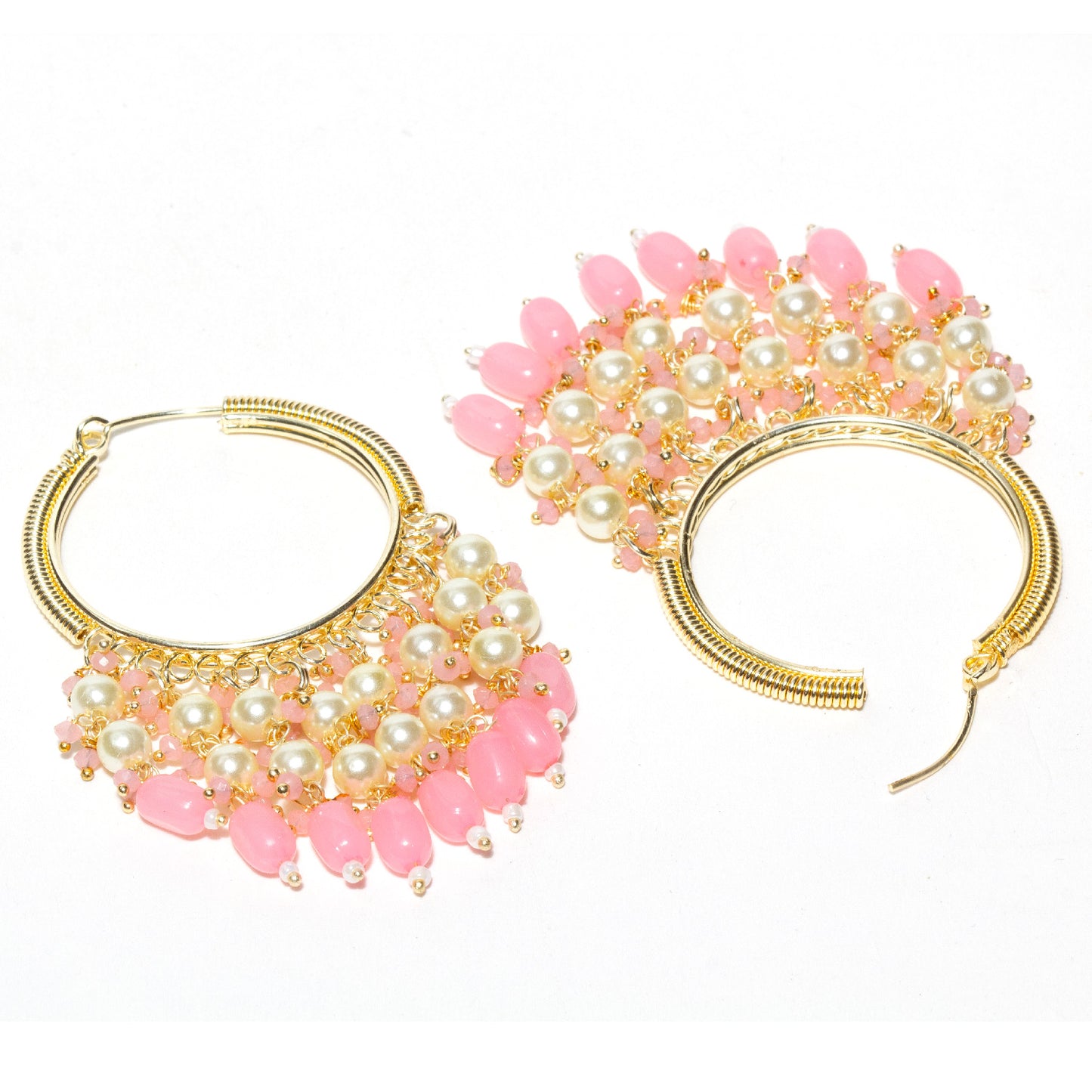 Bindhani-Gold-Plated-Baby-Pink-Beaded-Pearl-Drops-Hoop-Earrings-For-Women-and-Teenage-Girls