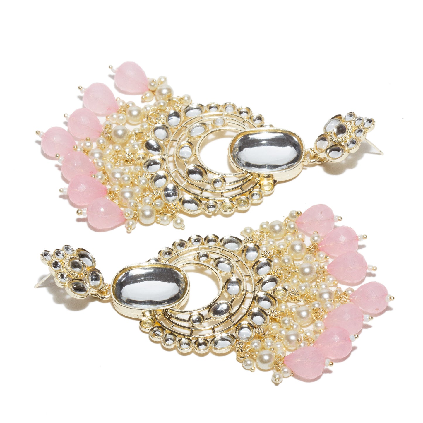 Bindhani-Gold-Plated-Baby-Pink-Color-Long-Kundan-Earrings-For-Women-and-Girl