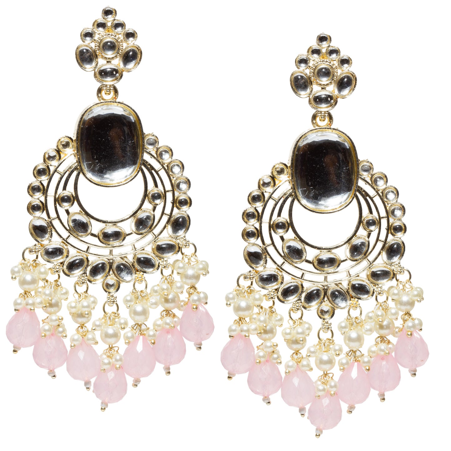 Bindhani-Gold-Plated-Baby-Pink-Color-Long-Kundan-Earrings-For-Women-and-Girls