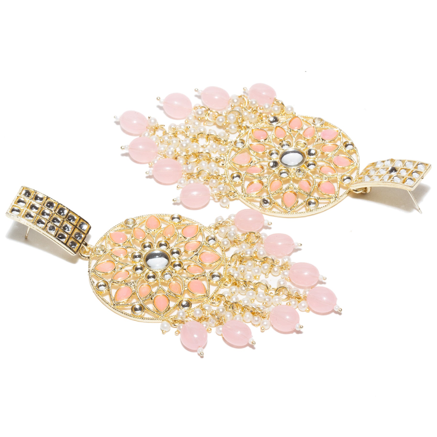 Bindhani-Gold-Plated-Baby-Pink-Drops-Kundan-Stone-Earrings-For-Women-and-Girl