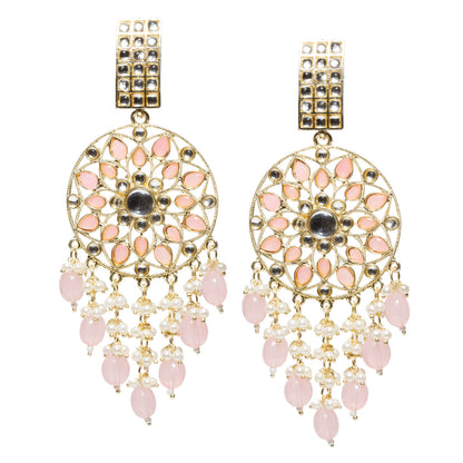 Bindhani-Gold-Plated-Baby-Pink-Drops-Kundan-Stone-Earrings-For-Women-and-Girls