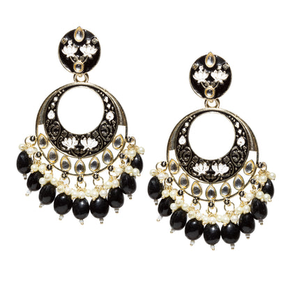 Bindhani-Gold-Plated-Black-Drop-Kundan-Dangler-Meenakari-Earrings-For-Women-and-Girls