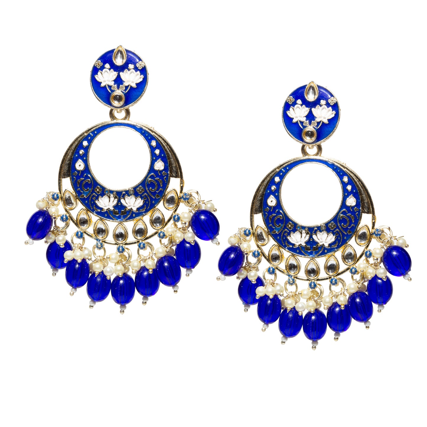 Bindhani-Gold-Plated-Blue-Drop-Kundan-Dangler-Meenakari-Earrings-For-Women-and-Girls