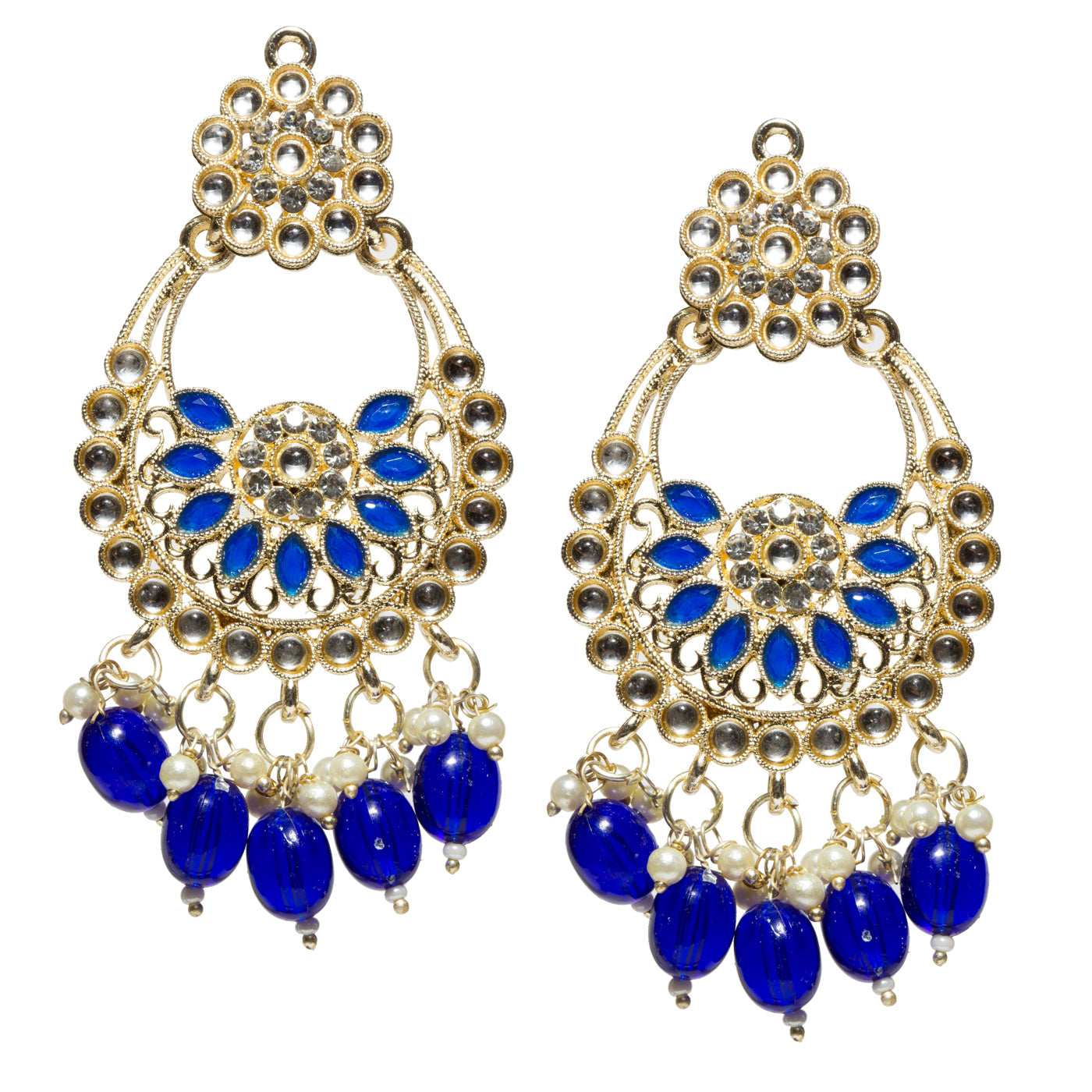 Bindhani-Gold-Plated-Blue-Drop-Kundan-Danglers-Earrings-For-Women-and-Girls