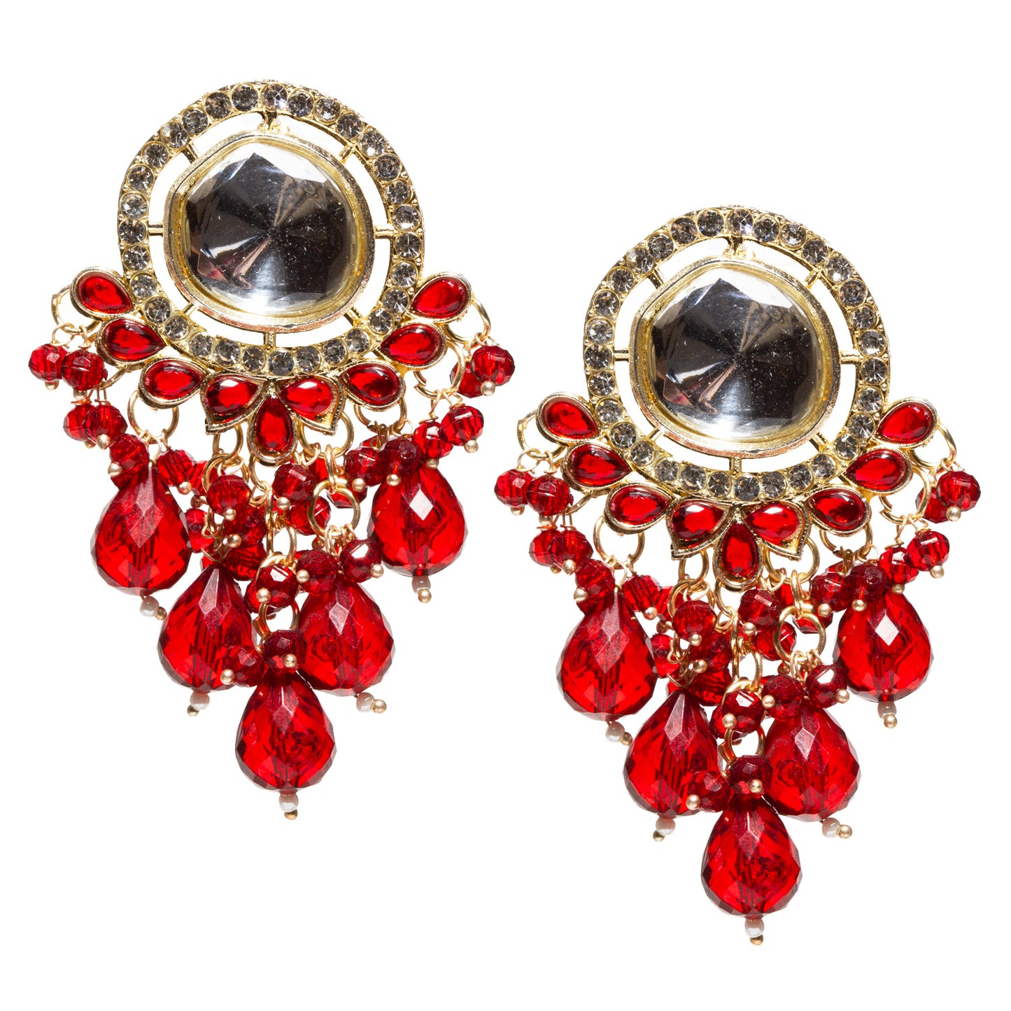 Bindhani-Gold-Plated-CZ-Stone-Maroon-Drop-Earrings-For-Women-and-Girls