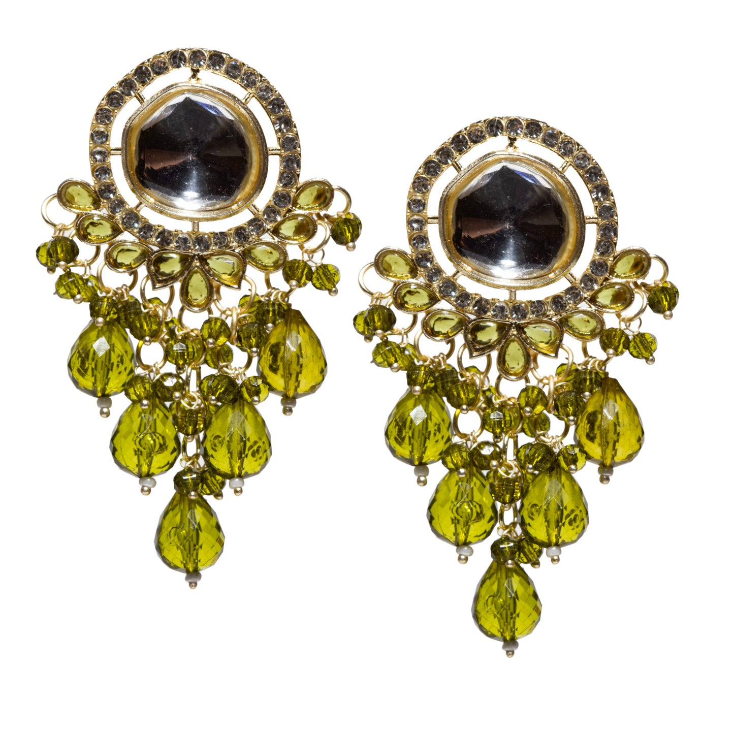Bindhani-Gold-Plated-CZ-Stone-Mehandi-Green-Drop-Earrings-For-Women-and-Girls