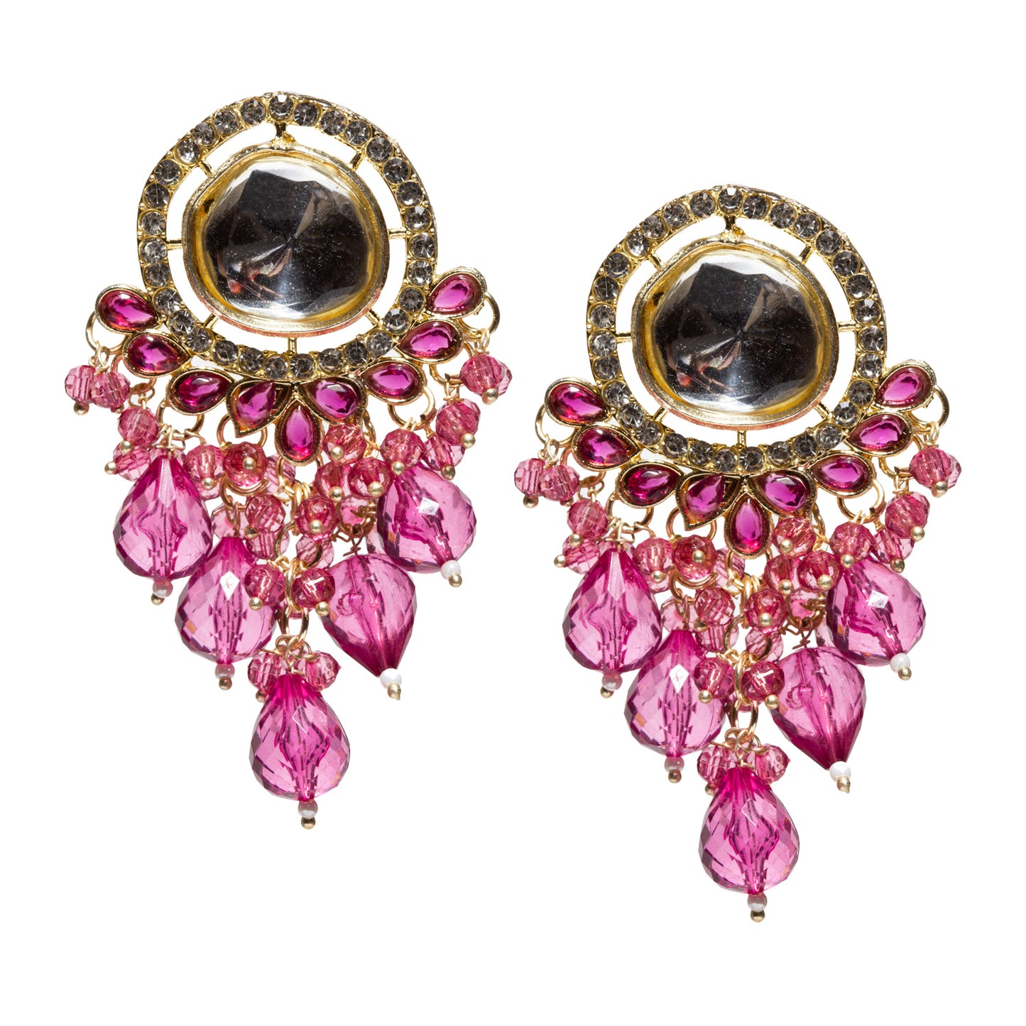 Bindhani-Gold-Plated-CZ-Stone-Purplewine-Drop-Earrings-For-Women-and-Girls