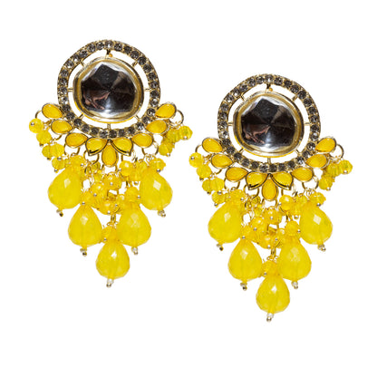Bindhani-Gold-Plated-CZ-Stone-Yellow-Drop-Earrings-For-Women-and-Girls