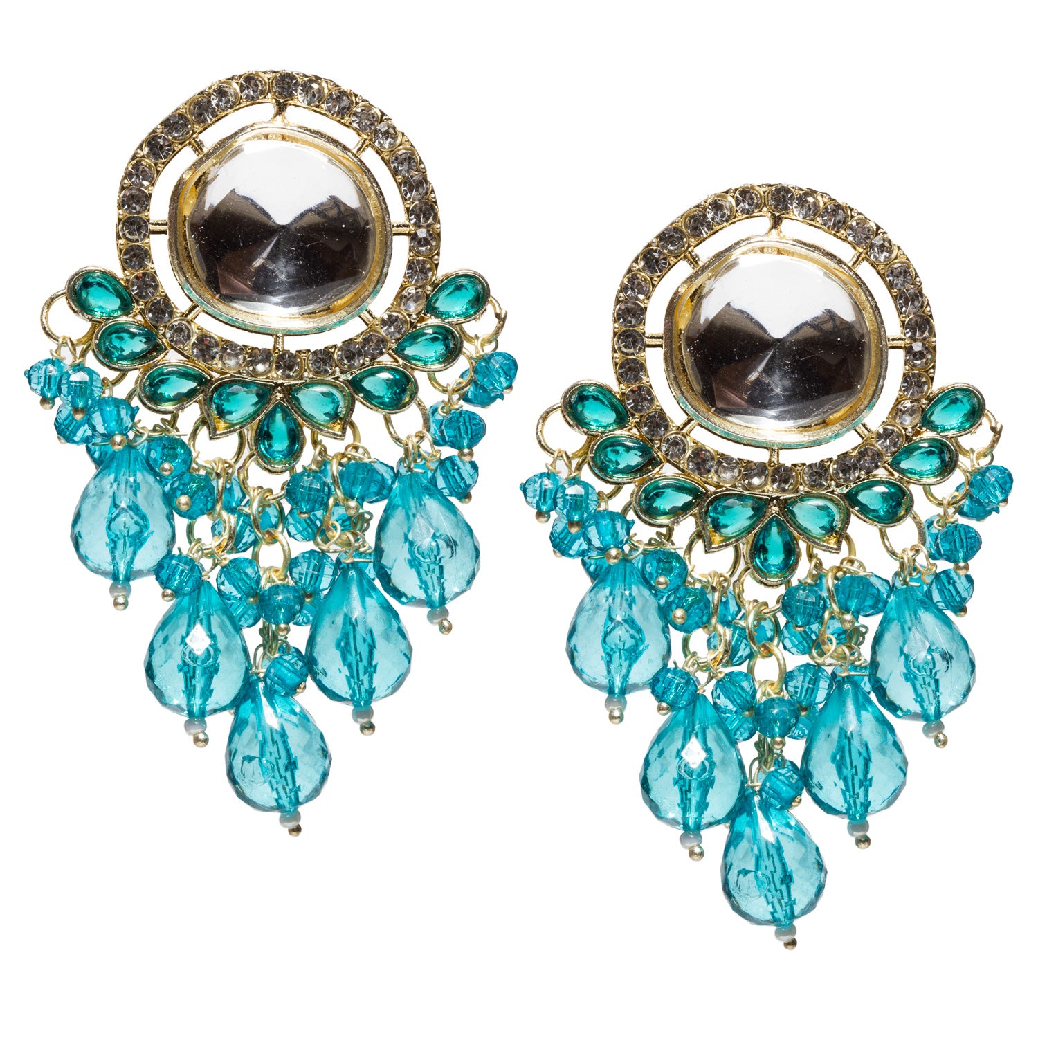 Bindhani-Gold-Plated-CZ-Stone-turqblue-Drop-Earrings-For-Women-and-Girls