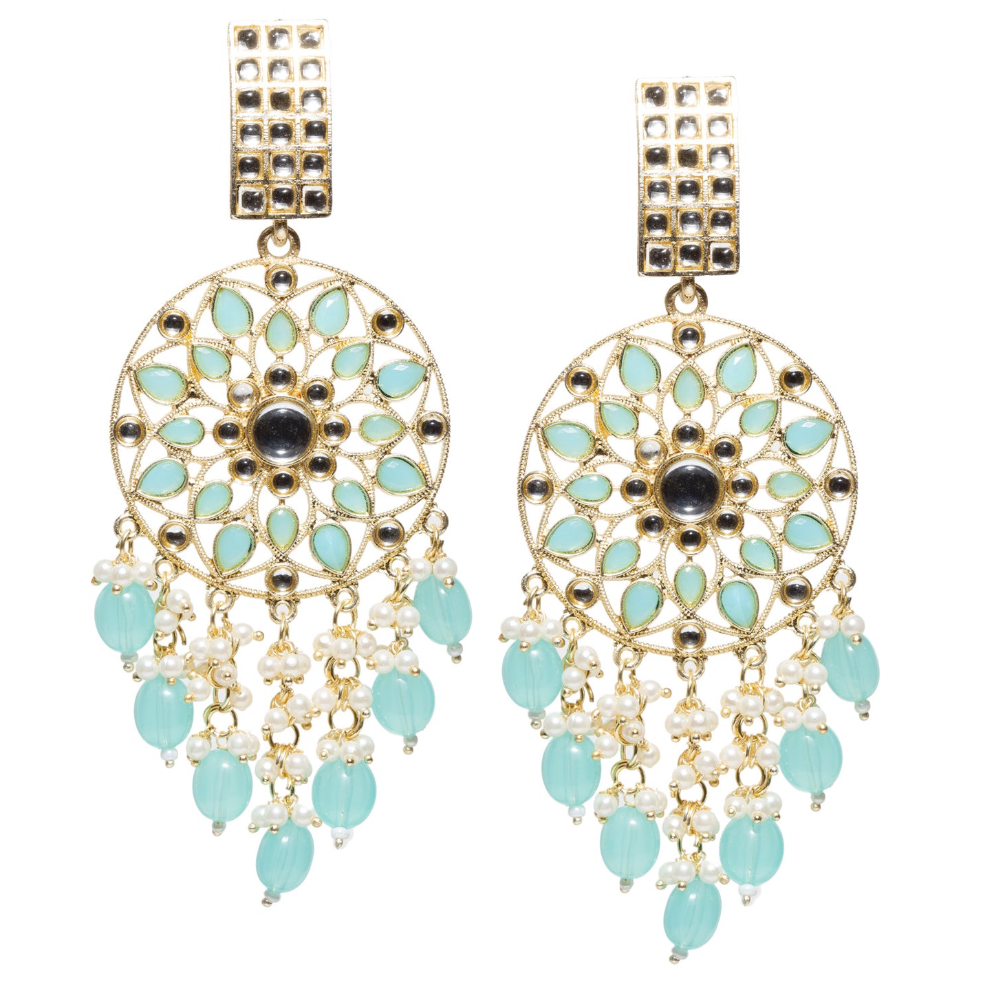 Bindhani-Gold-Plated-Firozi-Drops-Kundan-Stone-Earrings-For-Women-and-Girls