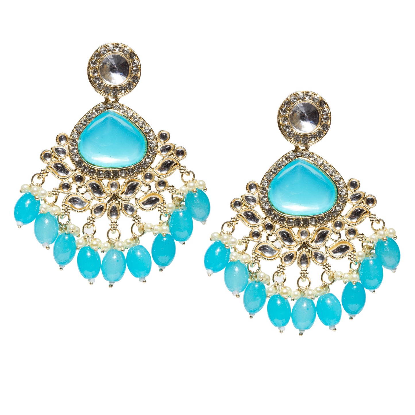 Bindhani-Gold-Plated-Firozi-Drops-Kundan-Stone-Earrings-Women-and-Girls