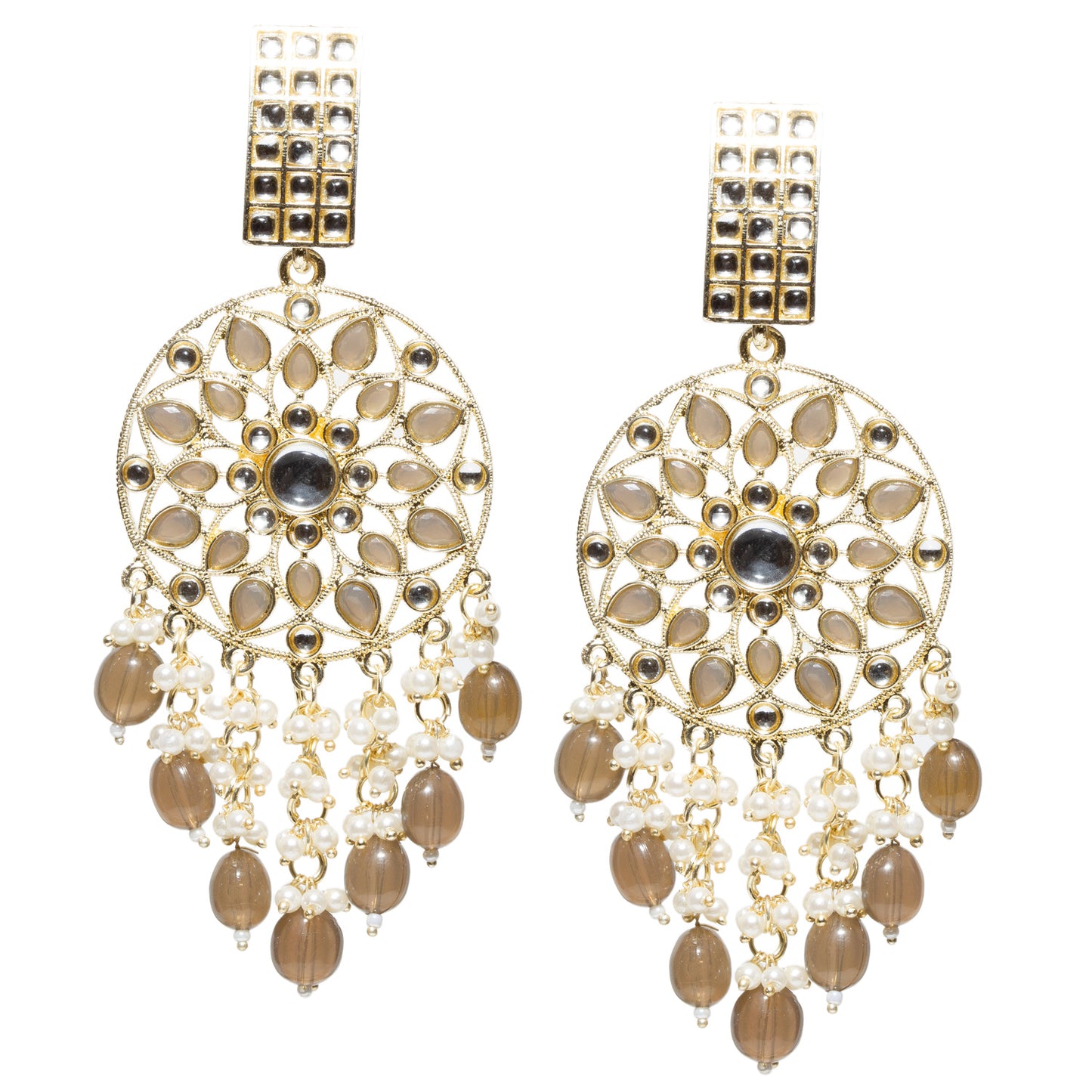 Bindhani-Gold-Plated-Grey-Drops-Kundan-Stone-Earrings-For-Women-and-Girls