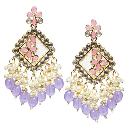 Bindhani-Gold-Plated-Kundan-Stone-Purple-Drop-Dangler-Earrings-For-Women