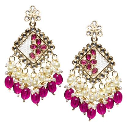 Bindhani-Gold-Plated-Kundan-Stone-Purple-Wine-Drop-Dangler-Earrings-For-Women-Girls