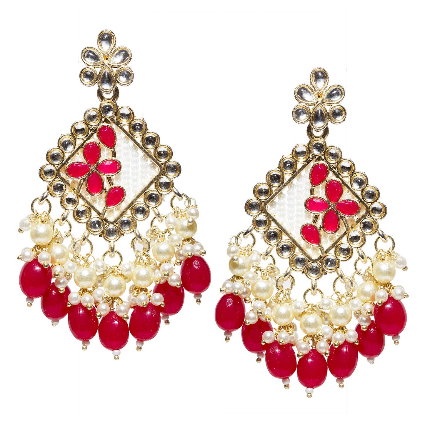 Bindhani-Gold-Plated-Kundan-Stone-Rani-Pink-Drop-Dangler-Earrings-For-Women