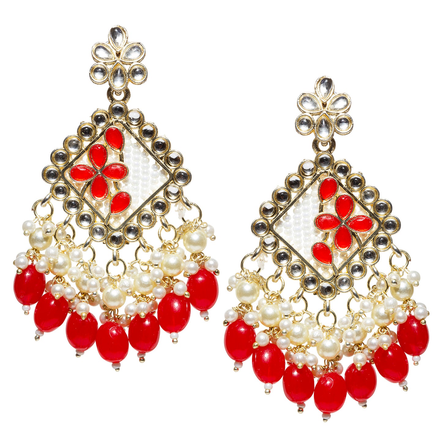 Bindhani-Gold-Plated-Kundan-Stone-Red-Drop-Dangler-Earrings-For-Women-and-Girls