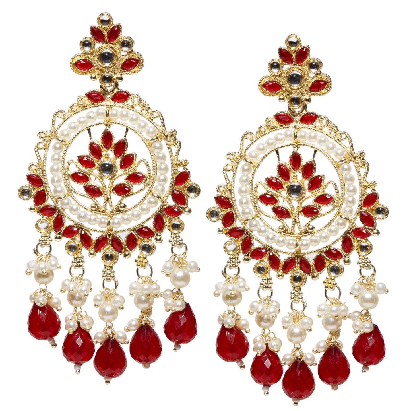 Bindhani-Gold-Plated-Maroon-Color-Drop-Kundan-Stone-Chandbali-Earrings-For-Women-and-Girls