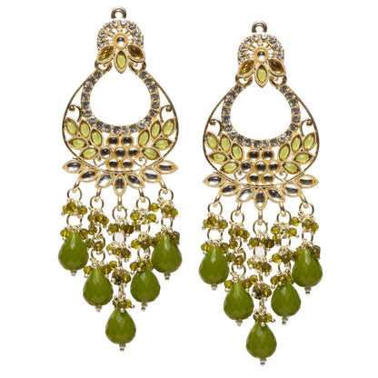 Bindhani-Gold-Plated-Mehandi-Green-Color-Kundan-Long-Earrings-For-Women-and-Girls