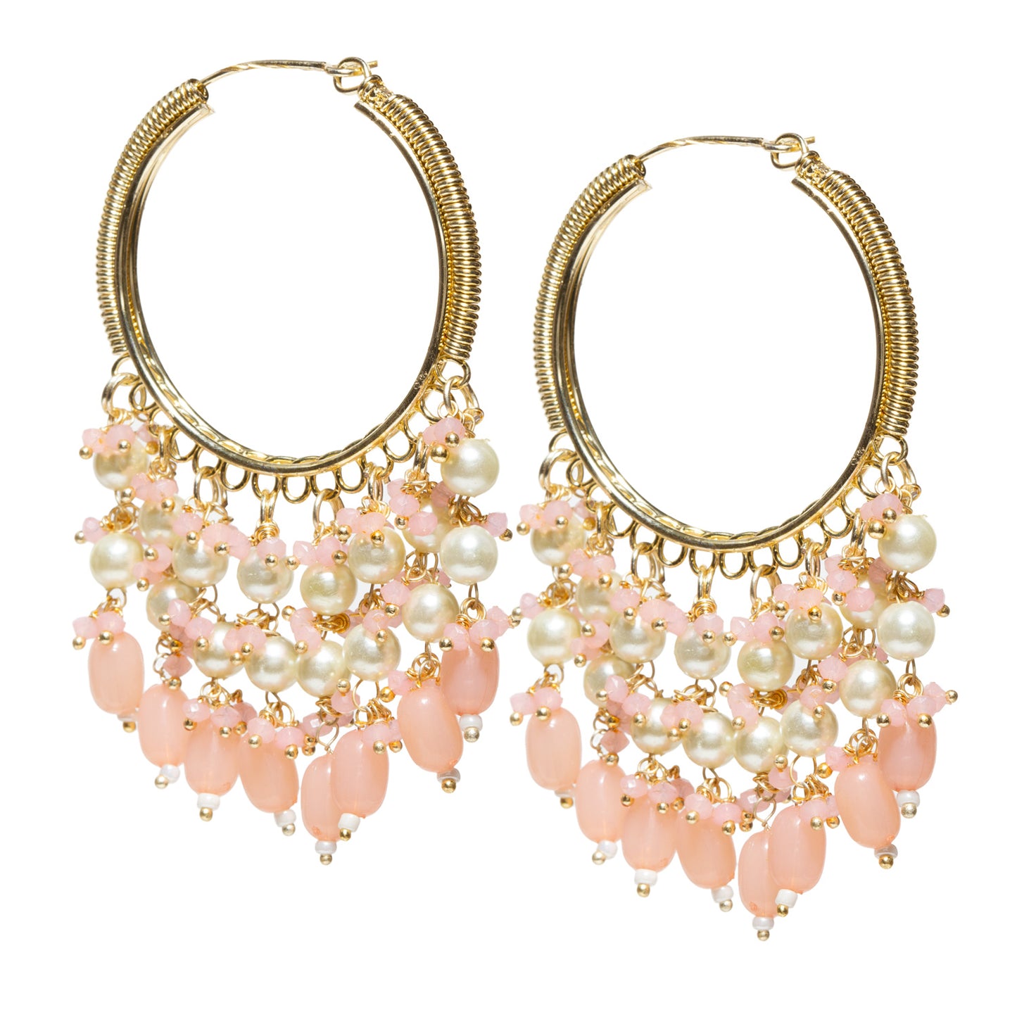 Bindhani-Gold-Plated-Mint-Green-Beaded-Pearl-Drops-Hoop-Earrings-For-Women-and-Girls