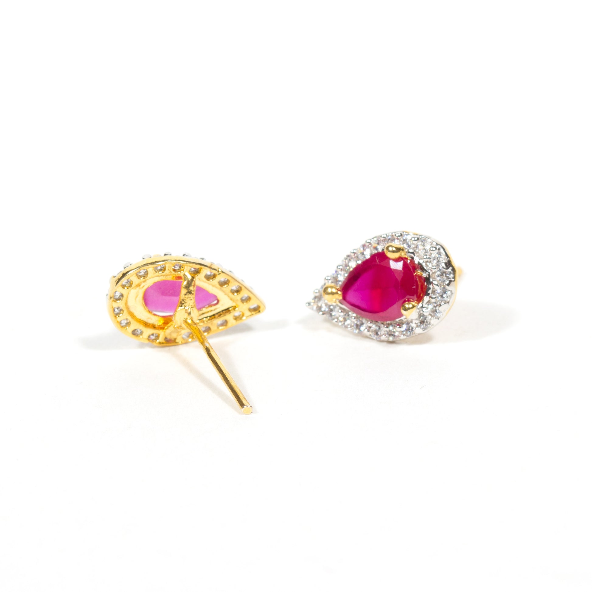 Bindhani-Gold-Plated-Pink-AD-Stones-Tilak-Studs-Earrings-for-women
