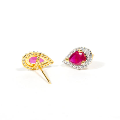 Bindhani-Gold-Plated-Pink-AD-Stones-Tilak-Studs-Earrings-for-women
