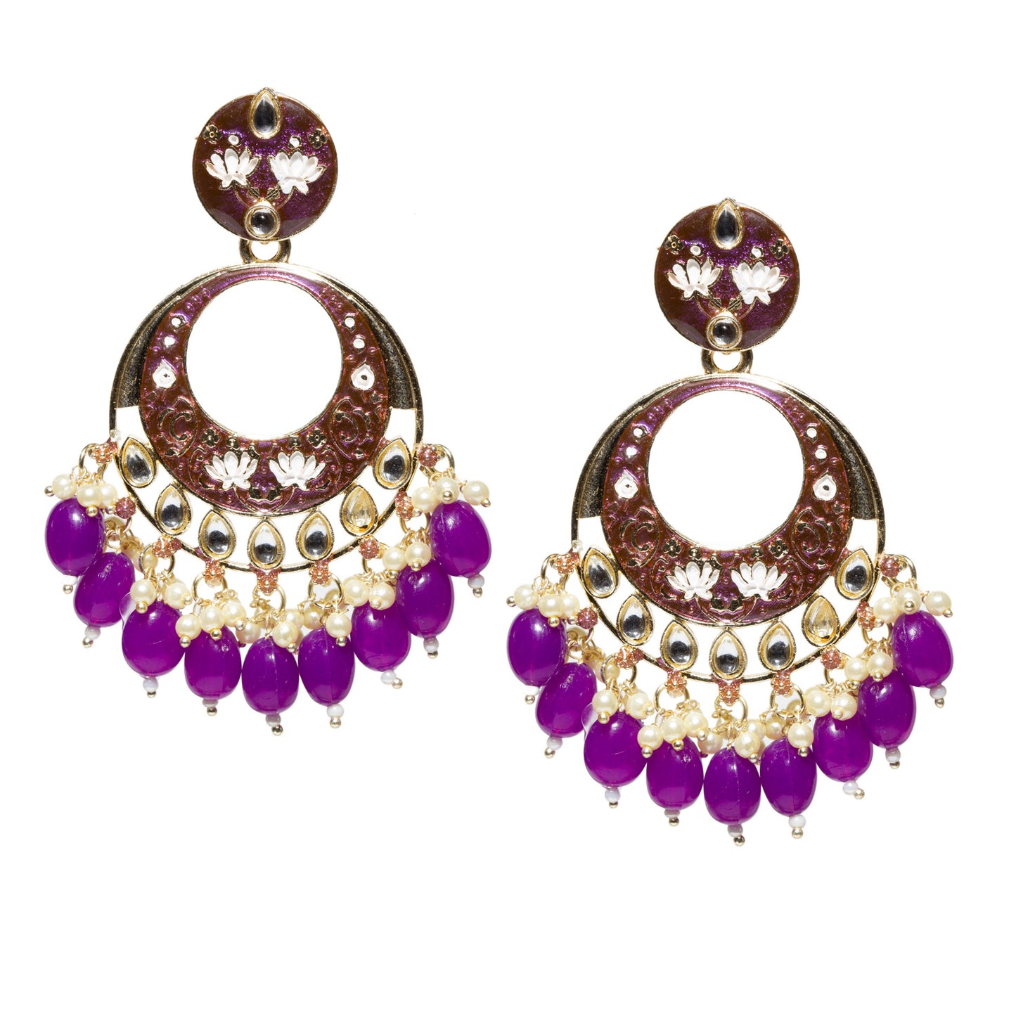 Bindhani-Gold-Plated-Purple-Drop-Kundan-Dangler-Meenakari-Earrings-For-Women-and-Girls