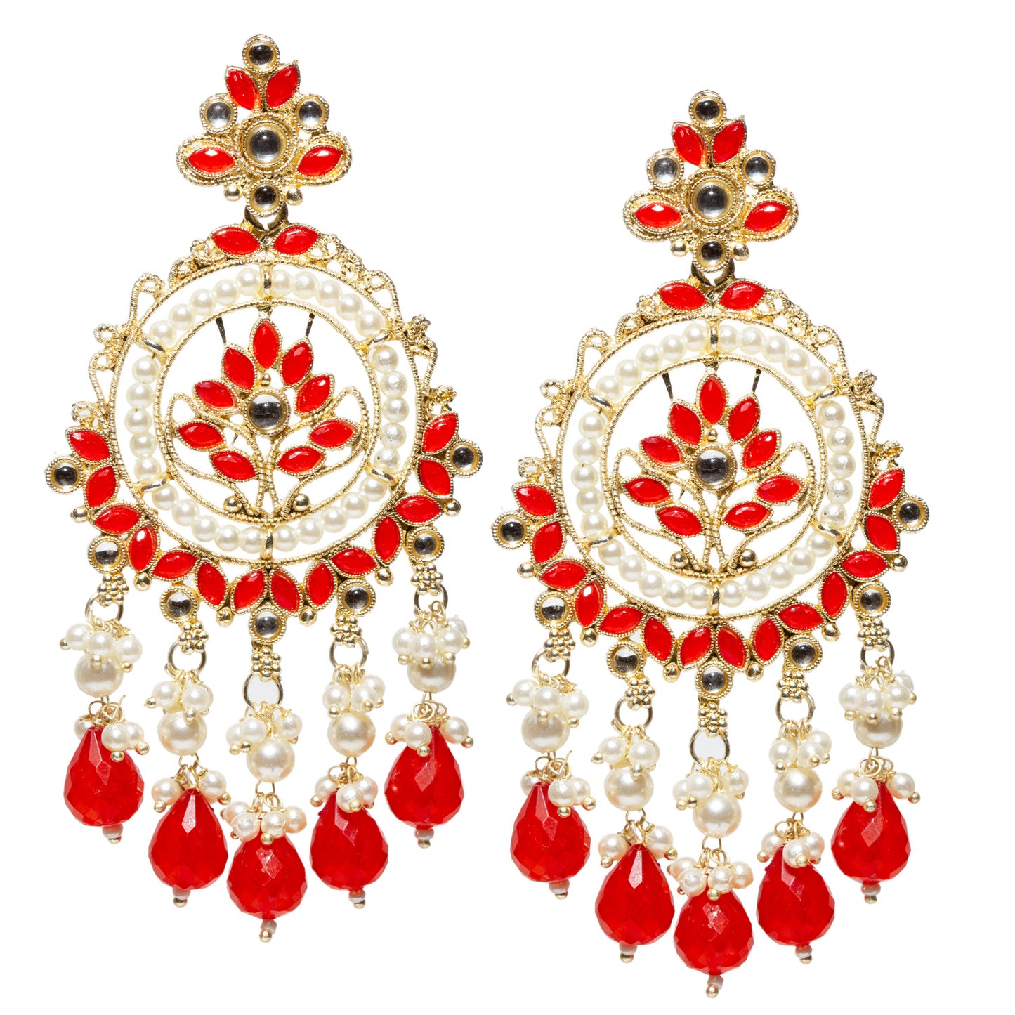 Bindhani-Gold-Plated-Red-Color-Drop-Kundan-Stone-Chandbali-Earrings-For-Women-and-Girls