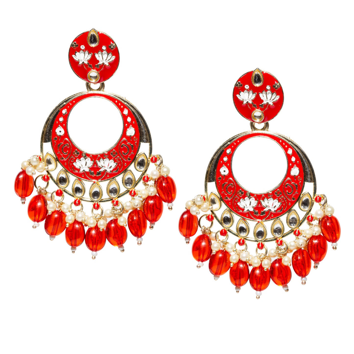 Bindhani-Gold-Plated-Red-Drop-Kundan-Dangler-Meenakari-Earrings-For-Women-and-Girls