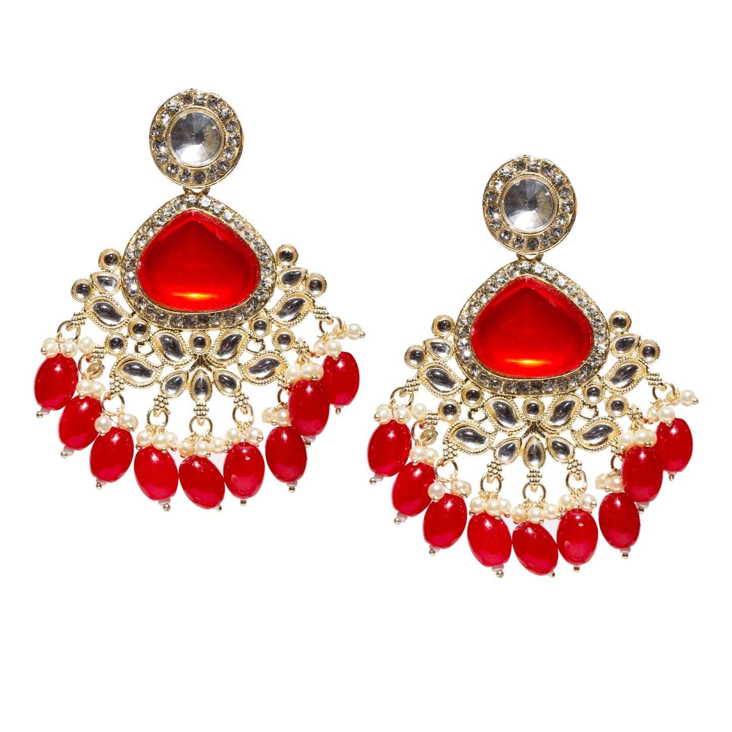 Bindhani-Gold-Plated-Red-Drops-Kundan-Stone-Earrings-Women-and-Girls