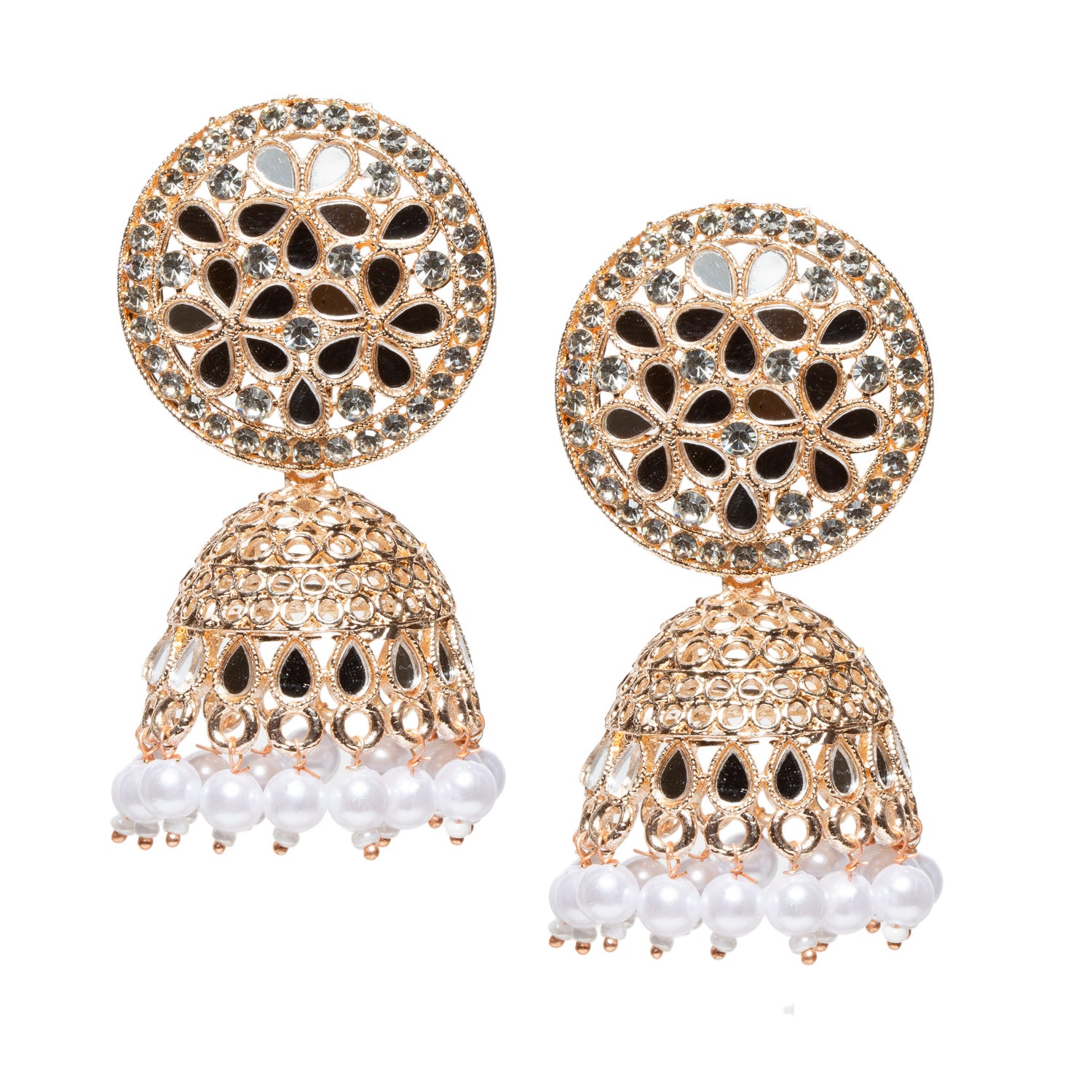 Bindhani-Gold-Plated-Rose-Gold-Drop-Jhumkai-Earrings-for-Women-and-Girls