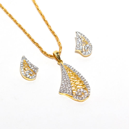 Bindhani-Graceful-Floral-Cubic-Zirconia-Pendant-Studes-With-Chain
