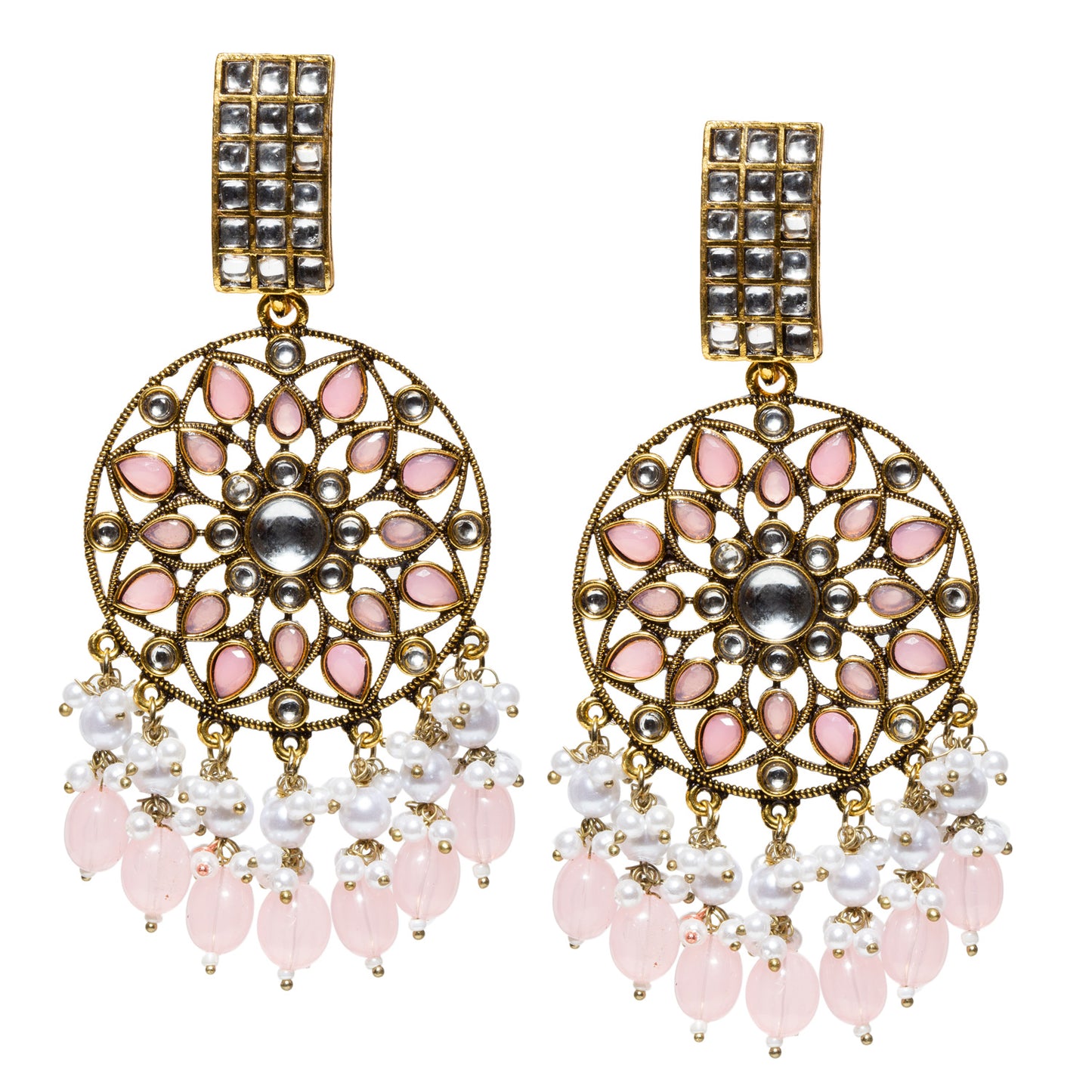 Bindhani-Mehandi-Antique-Gold-Plated-Baby-Pink-Drops-Kundan-Stone-Earrings-For-Women-and-Girls