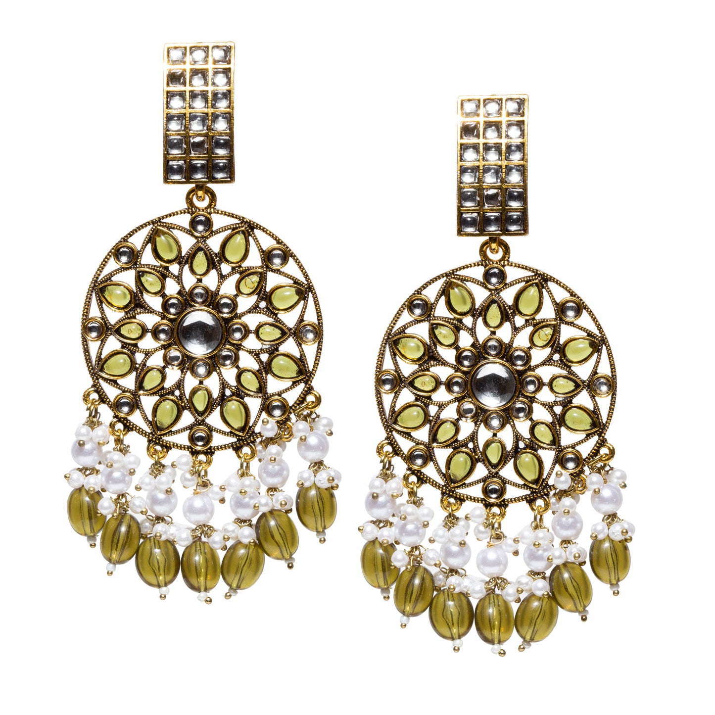 Bindhani-Mehandi-Antique-Gold-Plated-Mehandi-Green-Drops-Kundan-Stone-Earrings-For-Women-and-Girls