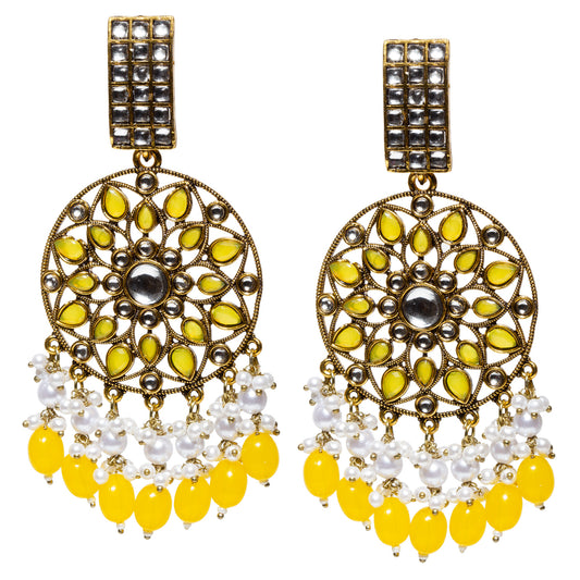 Bindhani-Mehandi-Antique-Gold-Plated-Yellow-Drops-Kundan-Stone-Earrings-For-Women-and-Girls