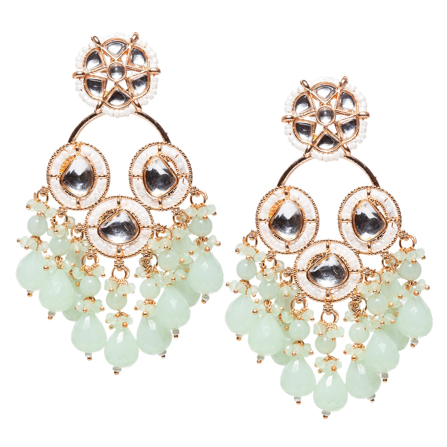 Bindhani-Mint-Green-Color-Drop-Long-Kundan-Earrings-For-Women-and-Girls